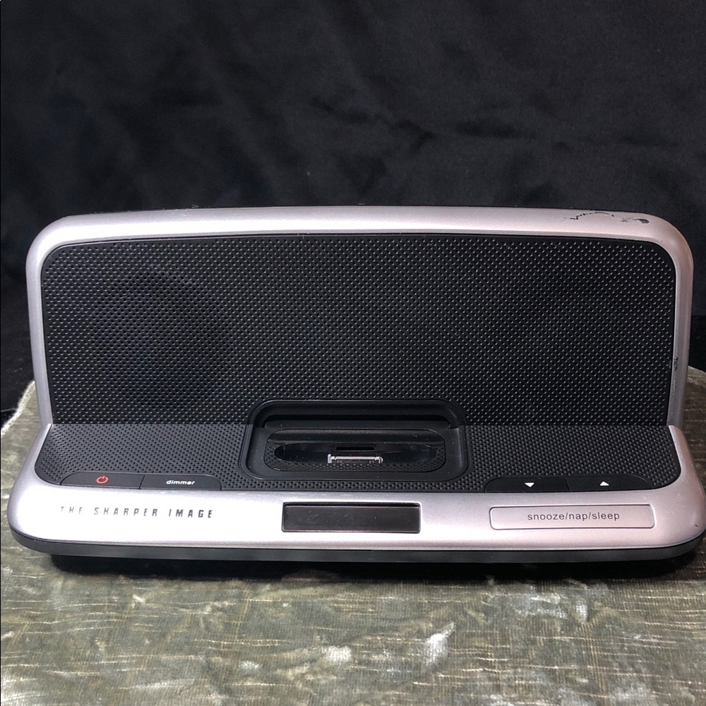 Sharper Image Silver and Black Speaker Dock